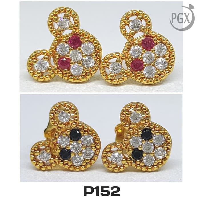 P152 Anting Tusuk Giwang Berlian - Perhiasan Imitasi Xuping Lapis Emas