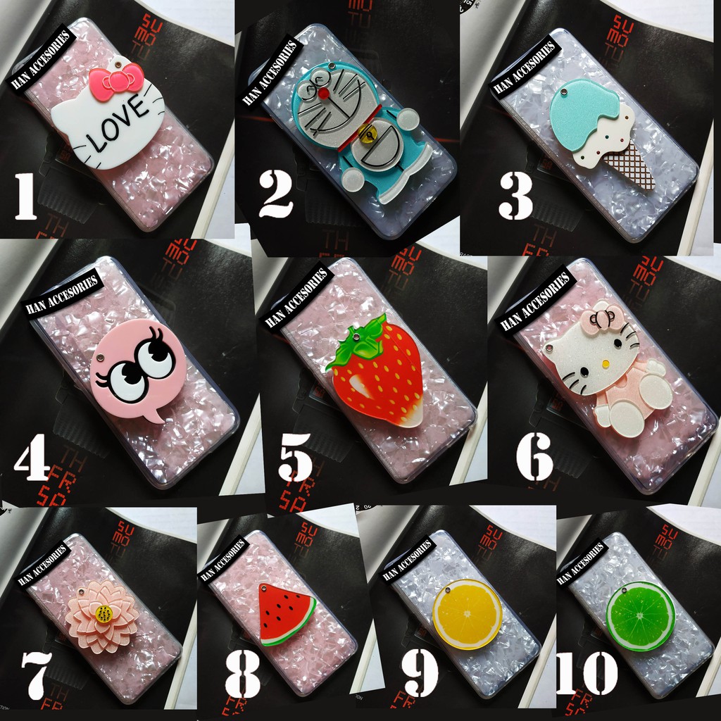 CASE IPHONE 5/5S/SE/6/6S Softcase Karakter Dilengkapi Dengan Cermin Kaca