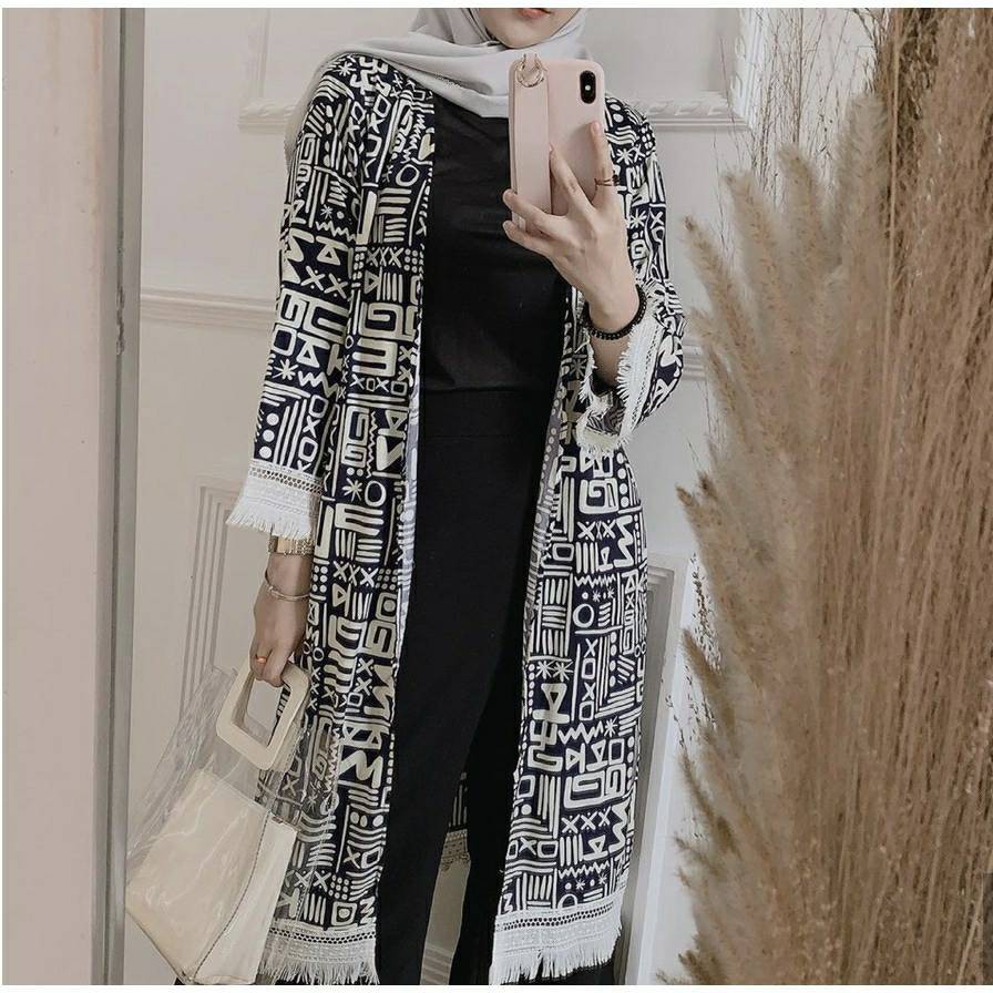 Baju Wanita Outer Cardigan Fringe Long Etnik Kardigan / Outer Fringe / Long Etnik