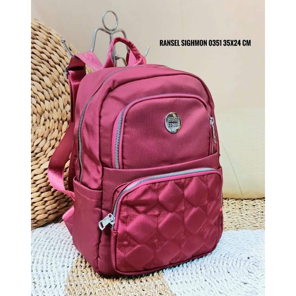 Tas Ransel Sighmon 0351 Size 36x13x26 cm bahan Kanvas. Tas Ransel Wanita Tas Sighmon ORI tas Sighmon Ransel Import Murah Berkualitas Bisa bayar ditempat.!!!!