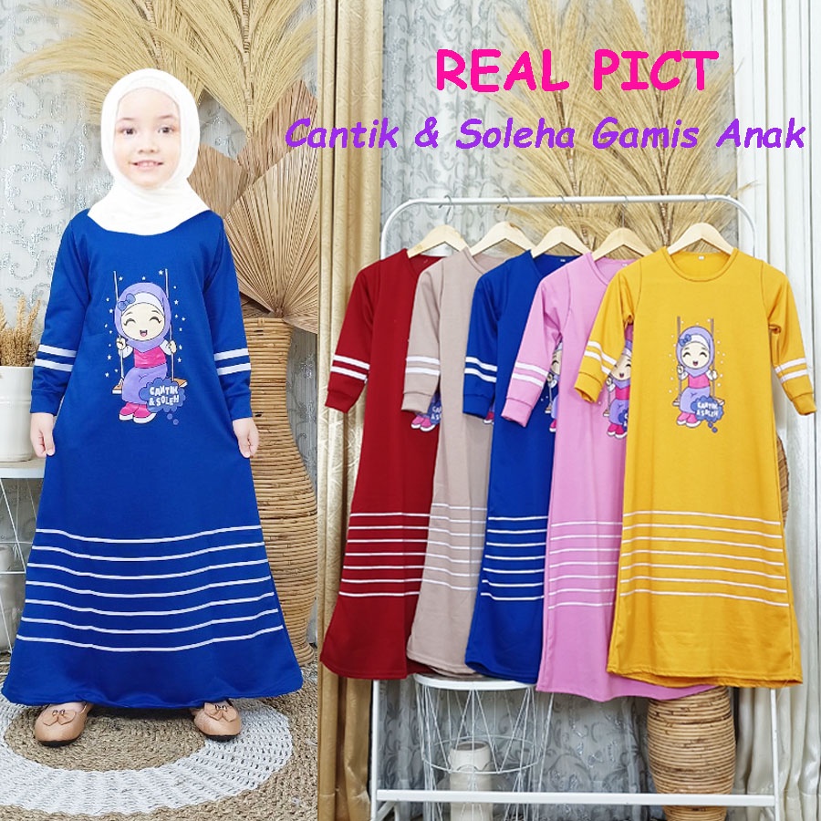 CANTIK &amp; SOLEHA GAMIS DRESS ANAK 2-12tahun GL FASHION