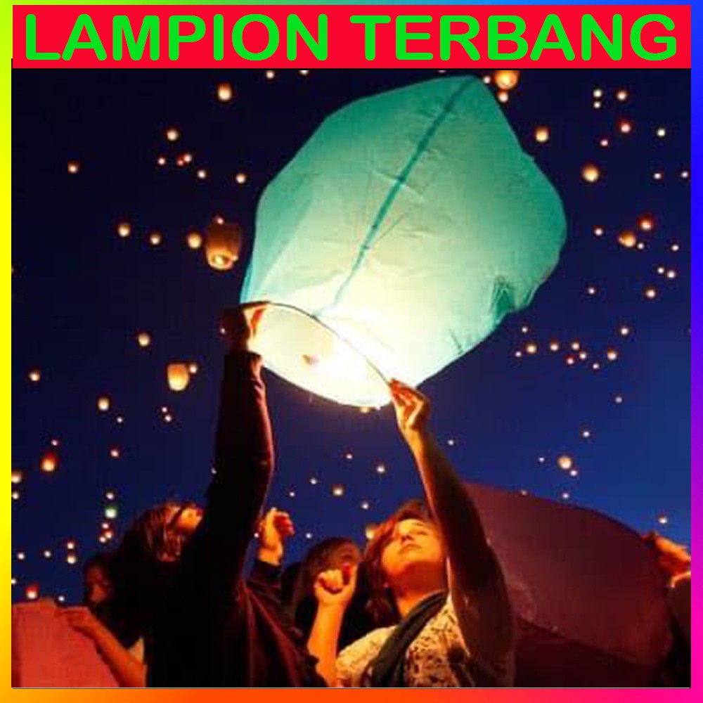 Lampion Terbang /Lentera Terbang / Flying Sky Lanterns Lentera Terbang Lampion Kertas (Warna Warni)