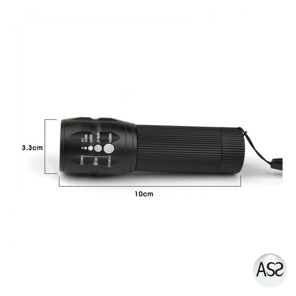 ASS Shop - TaffLED Senter LED Flashlight Cree Q5 2000 Lumens - LF000U01