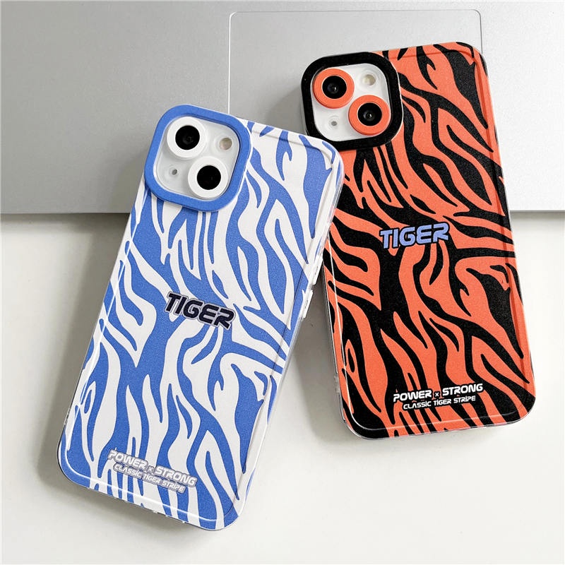 Soft Case TPU Motif Harimau Untuk iPhone 13 12 11 Pro Max X Xs Max XR 8 7 Plus