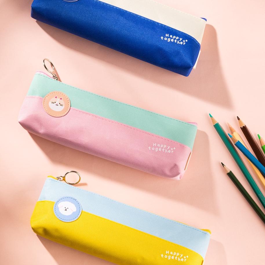 

Best - Deli Pencil Pouch / Tempat Pensil Kain 20 CM Gambar Kartun Kucing Anjing Beruang 2 Lapis EH908 ,,