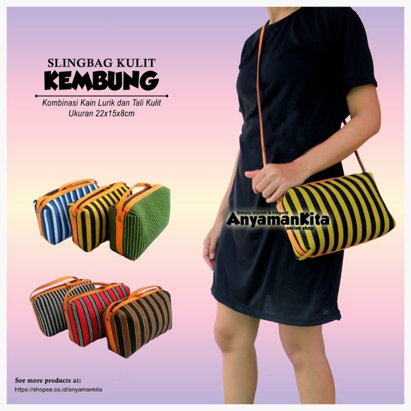 Slingbag Kulit Kembung Lurik / Slingbag Kulit Premium