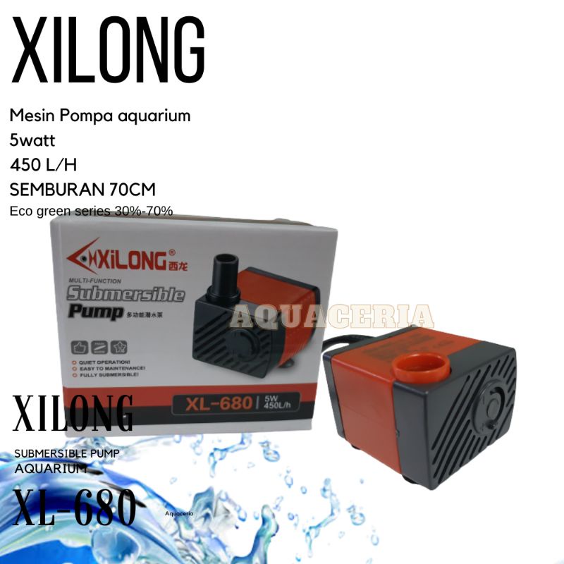 Mesin Pompa Aquarium Mini XILONG XL 680 pompa celup Mini Tank aquarium