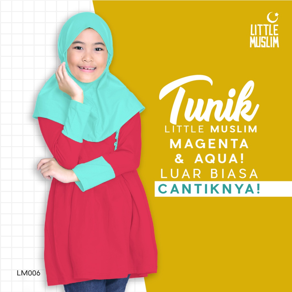 Set Tunik dan Jilbab Anak Little Muslim by Afrakids