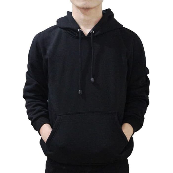 Sweater Hoodie Jumper Polos Hitam Pria