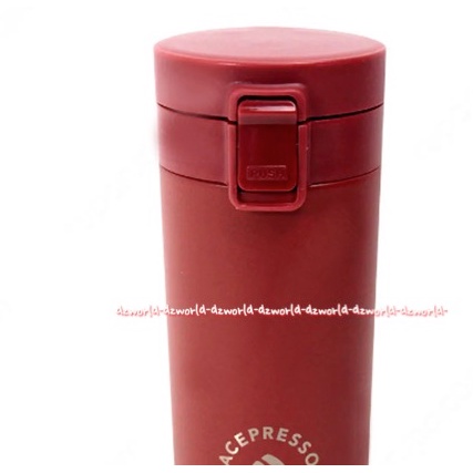 Acepresso Travel Tumbler 380ml Botol Vacum Flask Tahan Lama Panas Dingin 4jam Bottle Minuman Ace Presso Merah Hitam