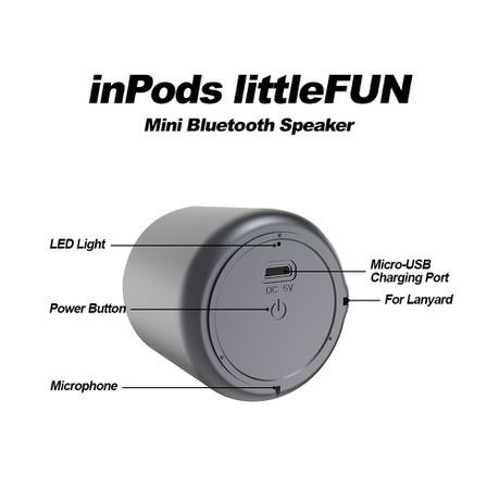 Speaker Bluetooth 5.0 Mini InPods TWS Macaron LittleFun LED Light with Lanyar Compatible For Android