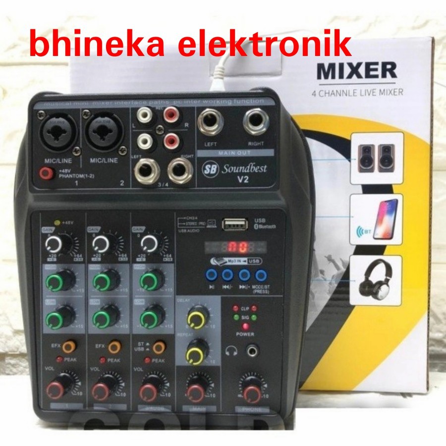 MIXER AUDIO SOUNDBEST V2 / V 2 MIXER ORIGINAL 4CHANNEL