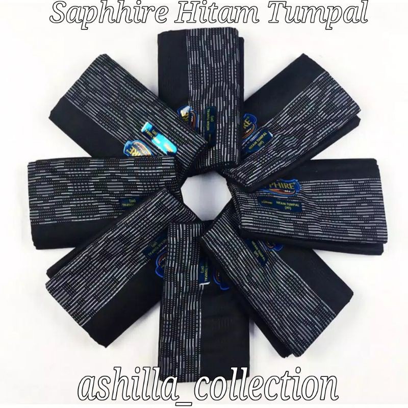 Sarung Sapphire Hitam Polos Tumpal Pria Dewasa