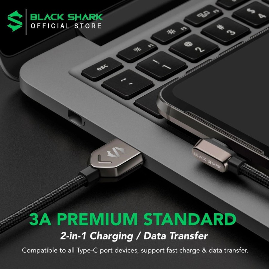 Black Shark Type-c Right Angle Data Fast Charging Cable Original