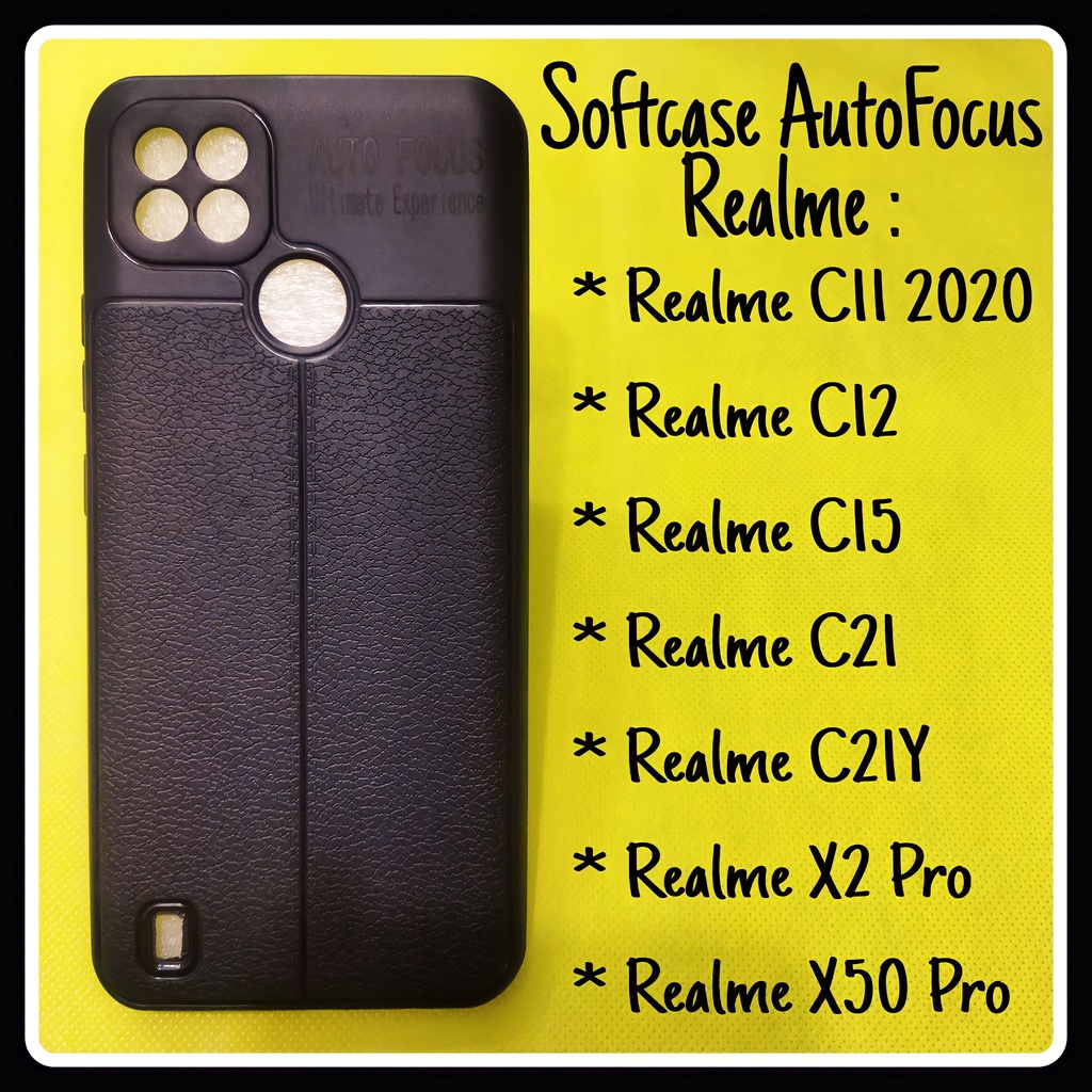 SoftCase AutoFocus Kulit Realme C30/ C11/ C12/ C15/ C21/ C21Y/ Realme X2 Pro/ Realme X50 Pro