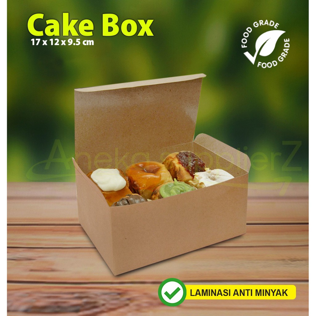 

Cake Box - Kotak Kue Lapis Legit lapis Surabaya |KRAFT COKLAT -17x12x9.5 cm (20pc)