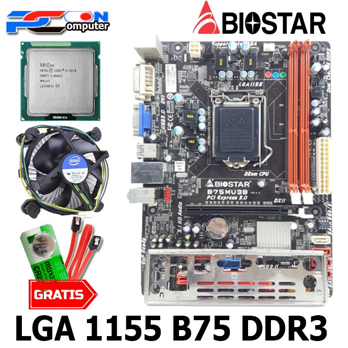 Paket Motherboard LGA 1155 B75+ i5 3570