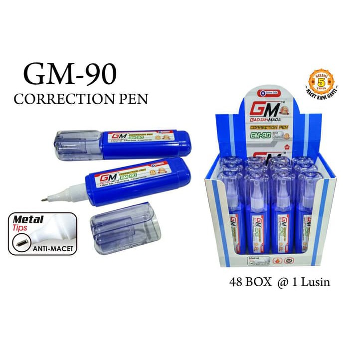 

OPEN SALE CORRECTION PEN - TIPE X-TIP EX CAIR MERK GAJAH MADA GM