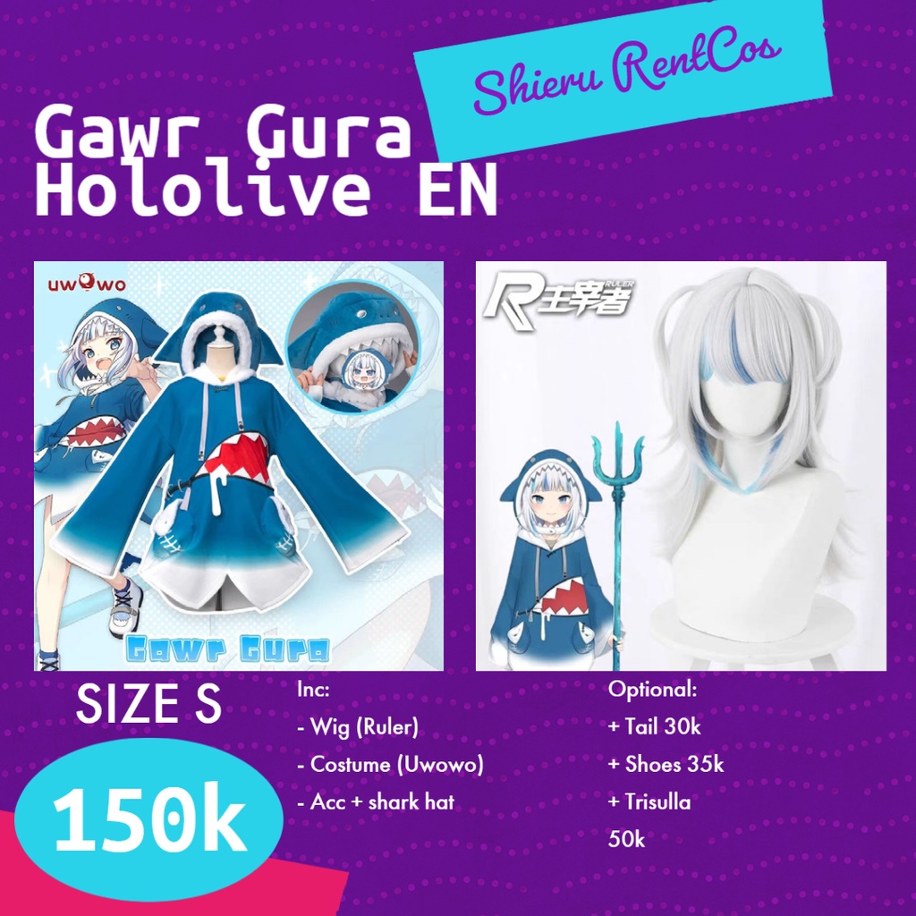 [RENTAL COSPLAY] (BACA DESKRIPSI) Gawr Gura - Hololive EN
