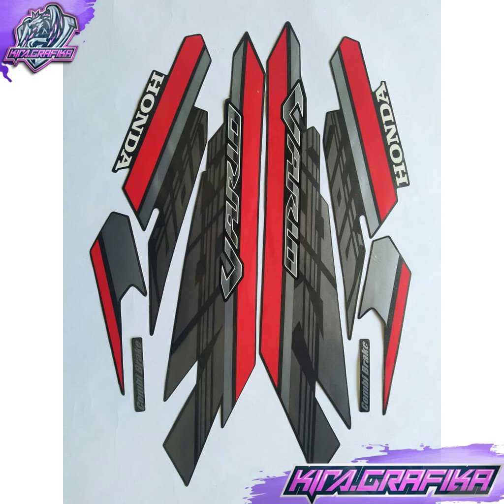 Jual stiker motor honda vario led 125 2018 hitam | Shopee Indonesia