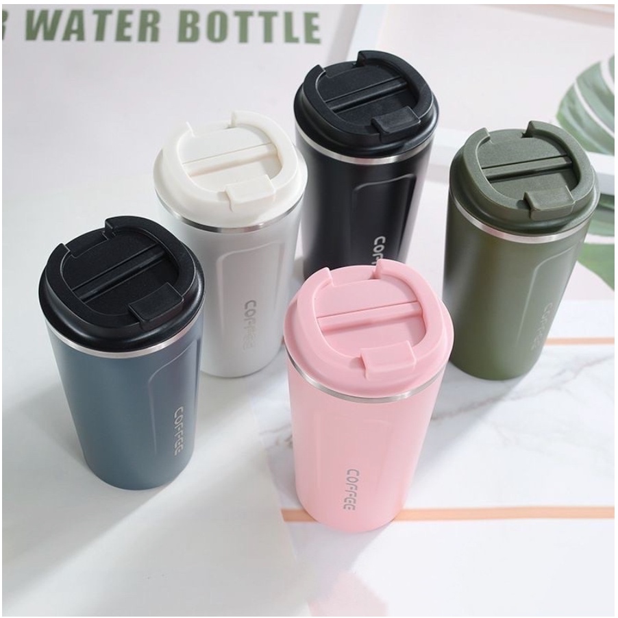 Tumbler Kopi Portable Travel Cup 510 ML / Termos Coffee Stainless Botol Minum Anti Air Panas Dingin