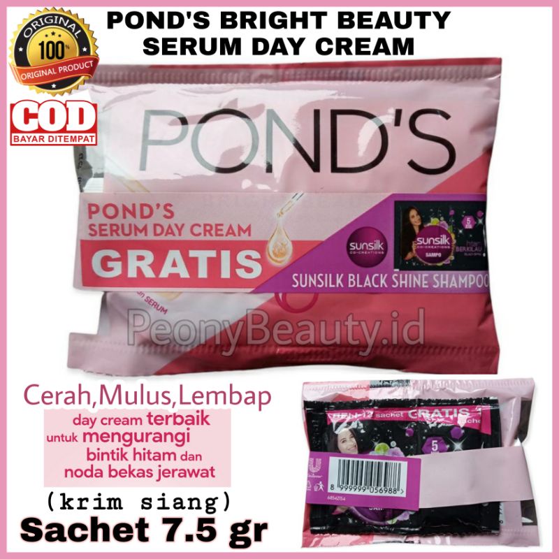 [COD √ PROMO] PONDS BRIGHT BEAUTY DAY CREAM SACHET 7.5GR / Ponds Bright Beauty Serum Day Cream 7.5 g