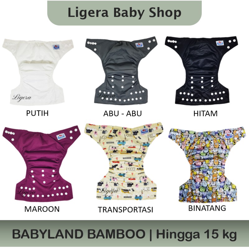 Popok Kain Clodi Kancing Babyland Original Bamboo - Pilih Motif A