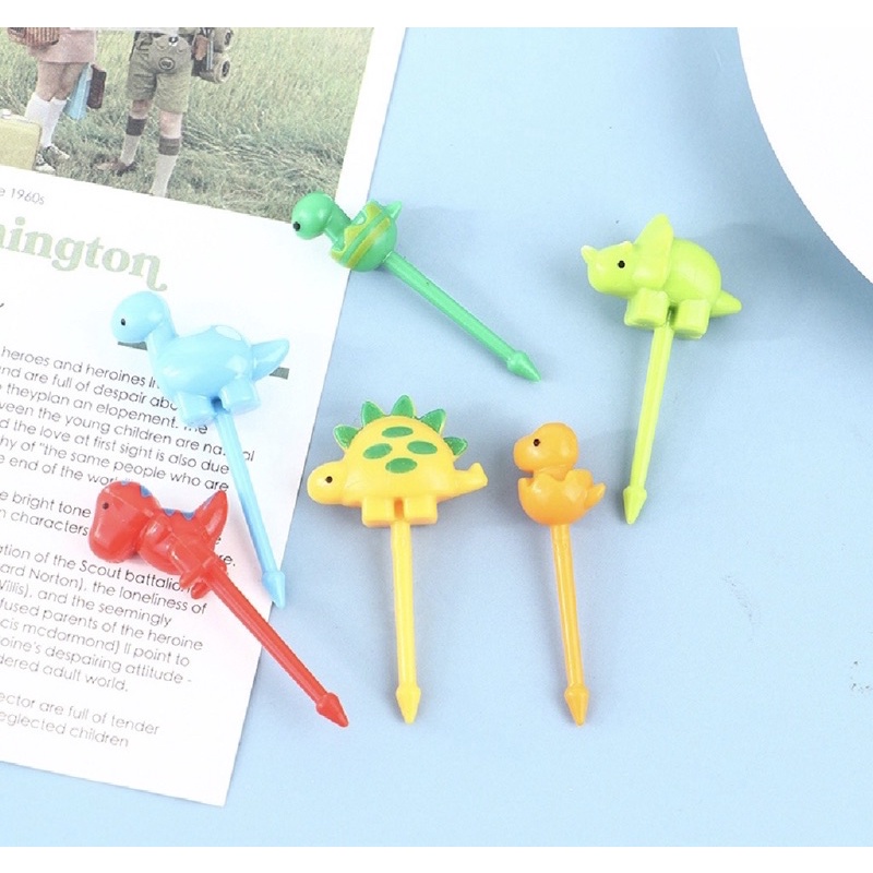 

6pcs /set Garpu Buah /Snack Mini Bentuk Kartun Dinosaurus Untuk Anak/Ready Stok/Murah