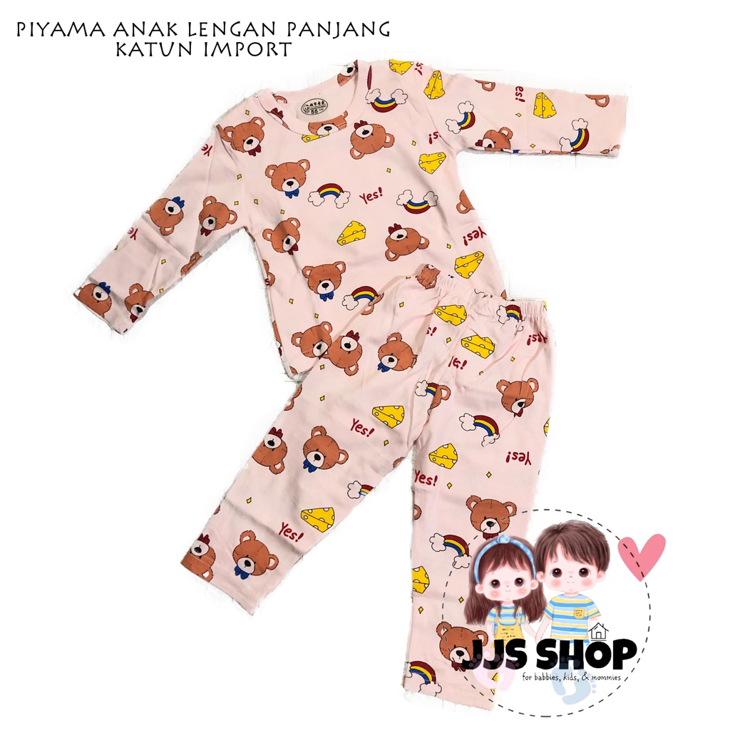 PIYAMA SETELAN IMPORT CELANA BAJU ANAK LENGAN PANJANG BAJU RUMAH TIDUR PEREMPUAN LAKI LAKI