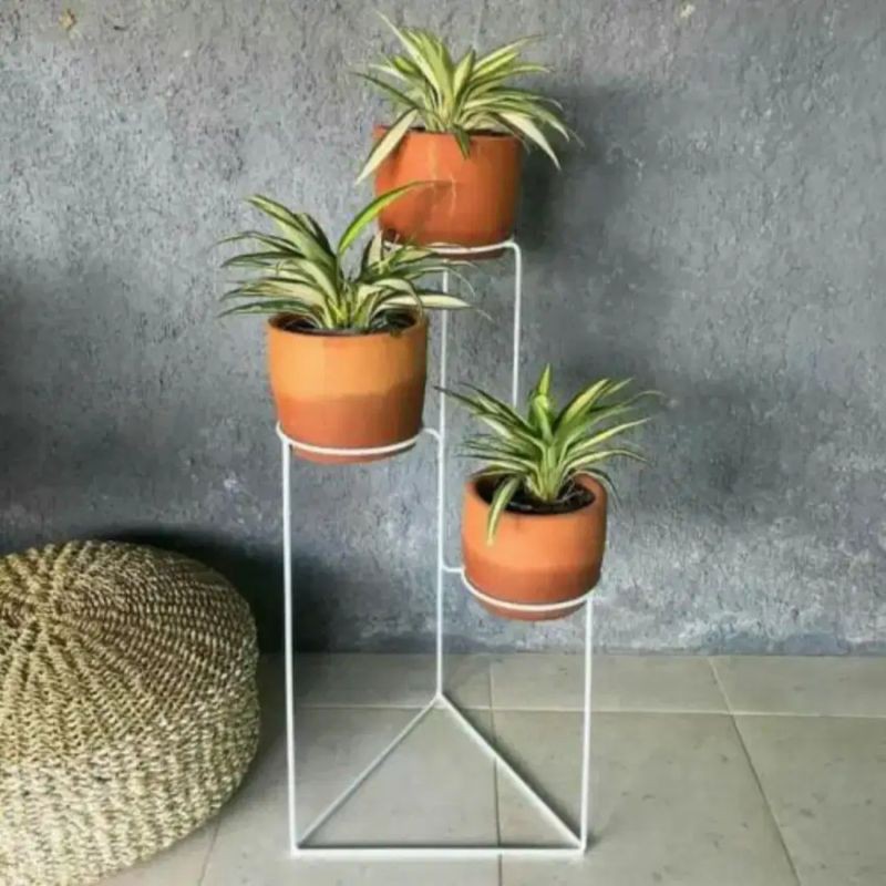 standing pot 3in 1 standing pot bunga besi minimalis