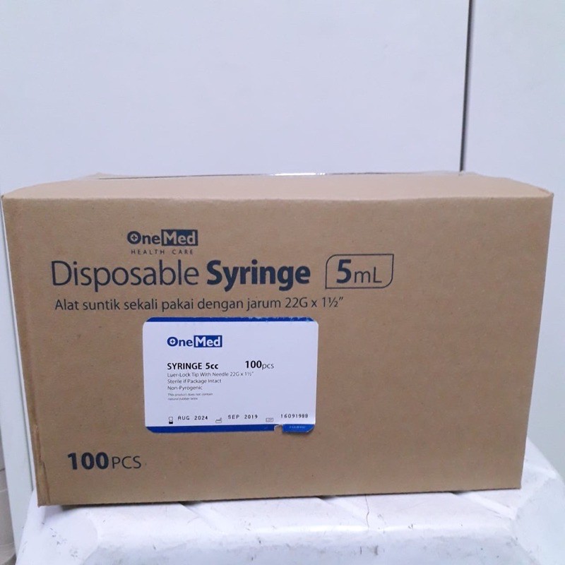 Spuit 1 cc, 3 cc, 5 cc onemed / disposible syringe  5ml