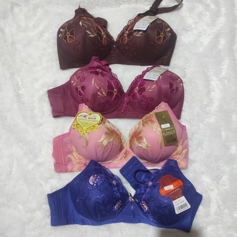 Bra BH Wanita Busa Tanpa Kawat Bordir Renda 36/38/40/42