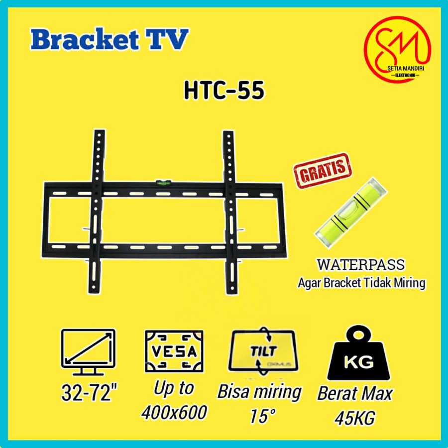 BRACKET TV LED 40-72 Inch Universal Tilting Tilt Breket HTC-55