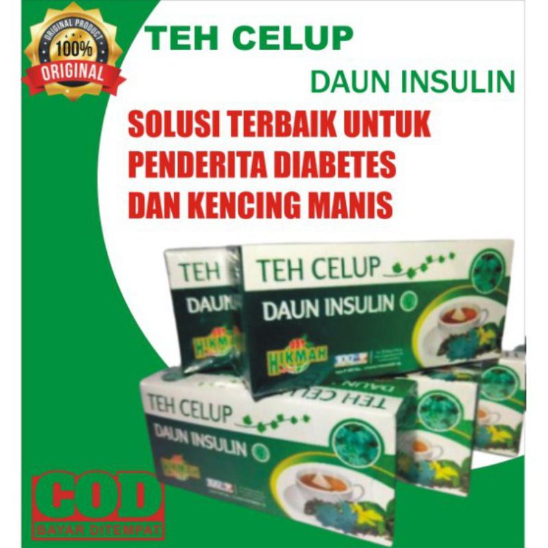 Jual Teh Celup Daun Insulin Hikmah Isi Obat Diabetes Teh Daun Insulin Teh Herbal Daun