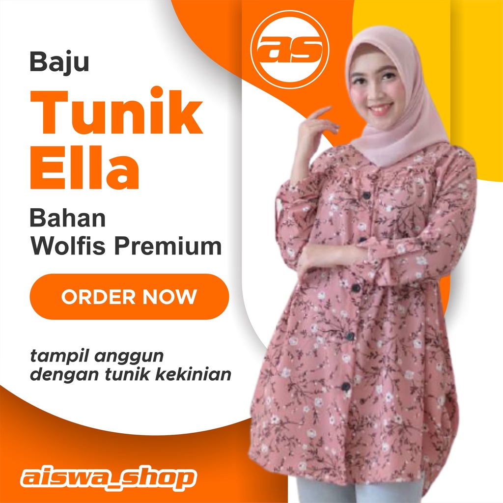 Tunik Ella/Tunik/Tunik Wanita/Baju Tunik Wanita/Atasan Tunik Wanita/Tunik Wanita Terbaru