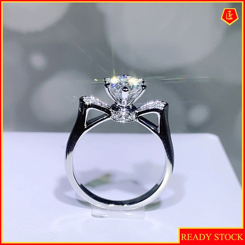 Pt950 Cincin Lapis Silver Model Mahkota Untuk Wanitatunangan