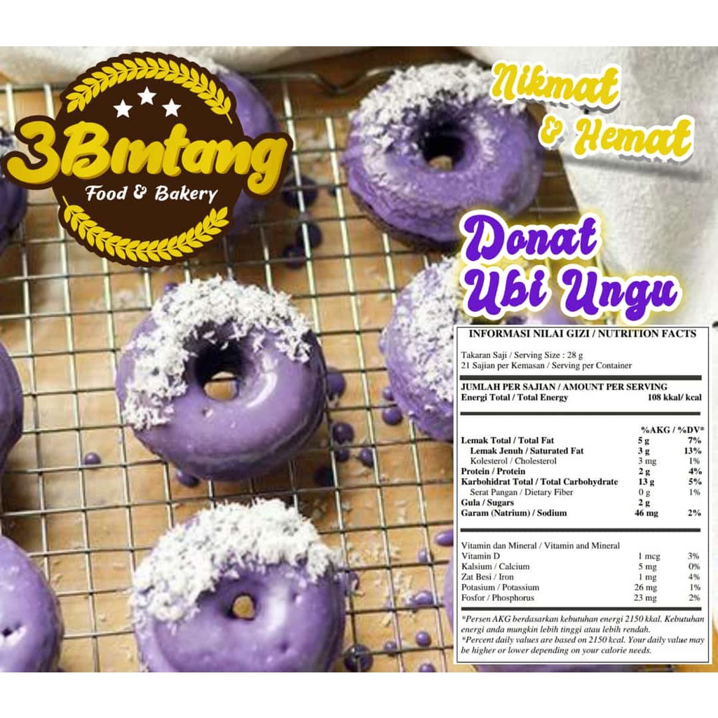 

Donat Ubi Ungu isi 21 / Donat Ubi Kayu / 3 Bintang / Donat Sehat