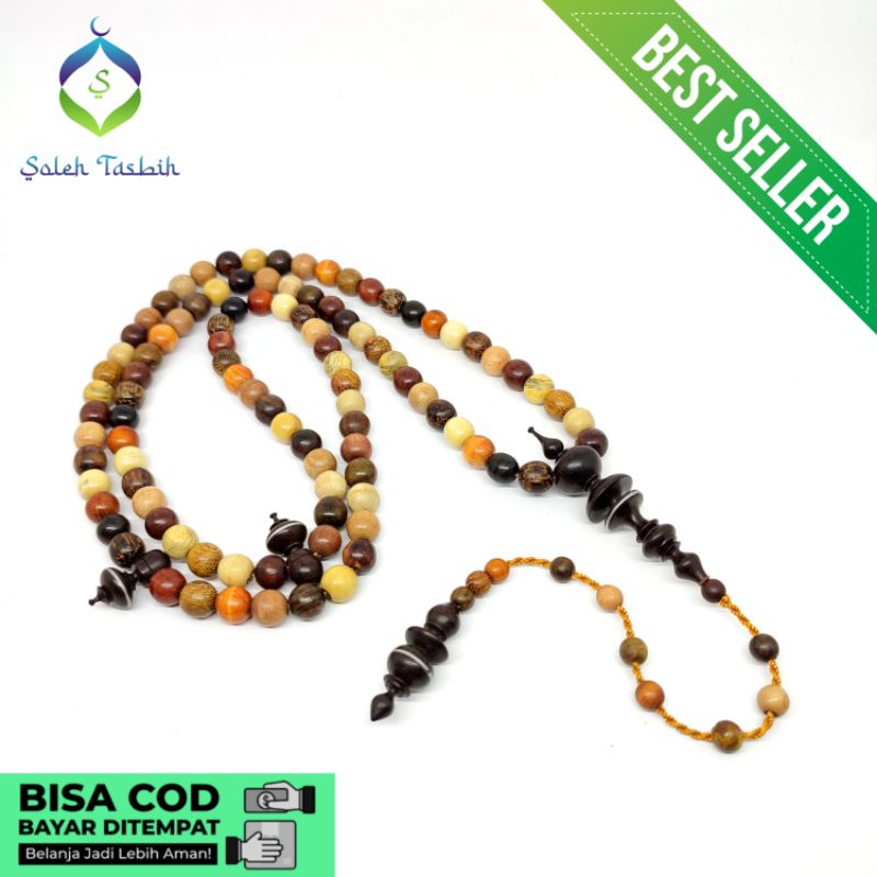 Tasbih Kombinasi 22 Kayu, Size 8mm_Tasbih Muslim 99 Butir