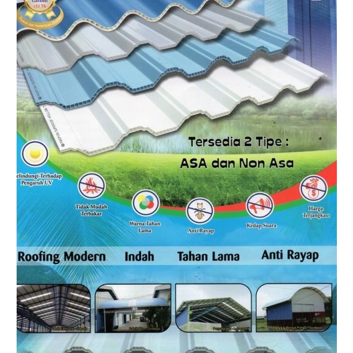 Atap uPVC Maspion Superoof - 122cm (ATAP UPVC TERLEBAR)