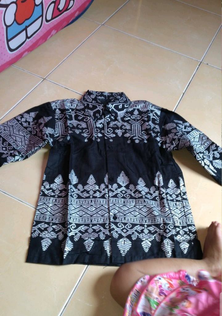Batik Couple Keluarga - Couple Baju Batik Satu Keluarga Motif Anjani Prada Perak