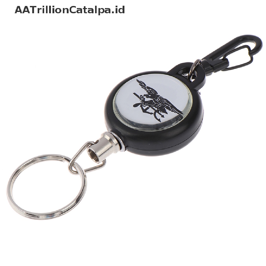 Aatrillioncatalpa 1pc Gantungan Kunci Reel Tali Retractable 60cm Anti Hilang Untuk Ski Pass