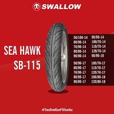 Ban Motor Swallow SB 115 SEA HAWK 90/80 Ring 14 Tube Type Baru Ban Motor Matic Mio Vario Beat