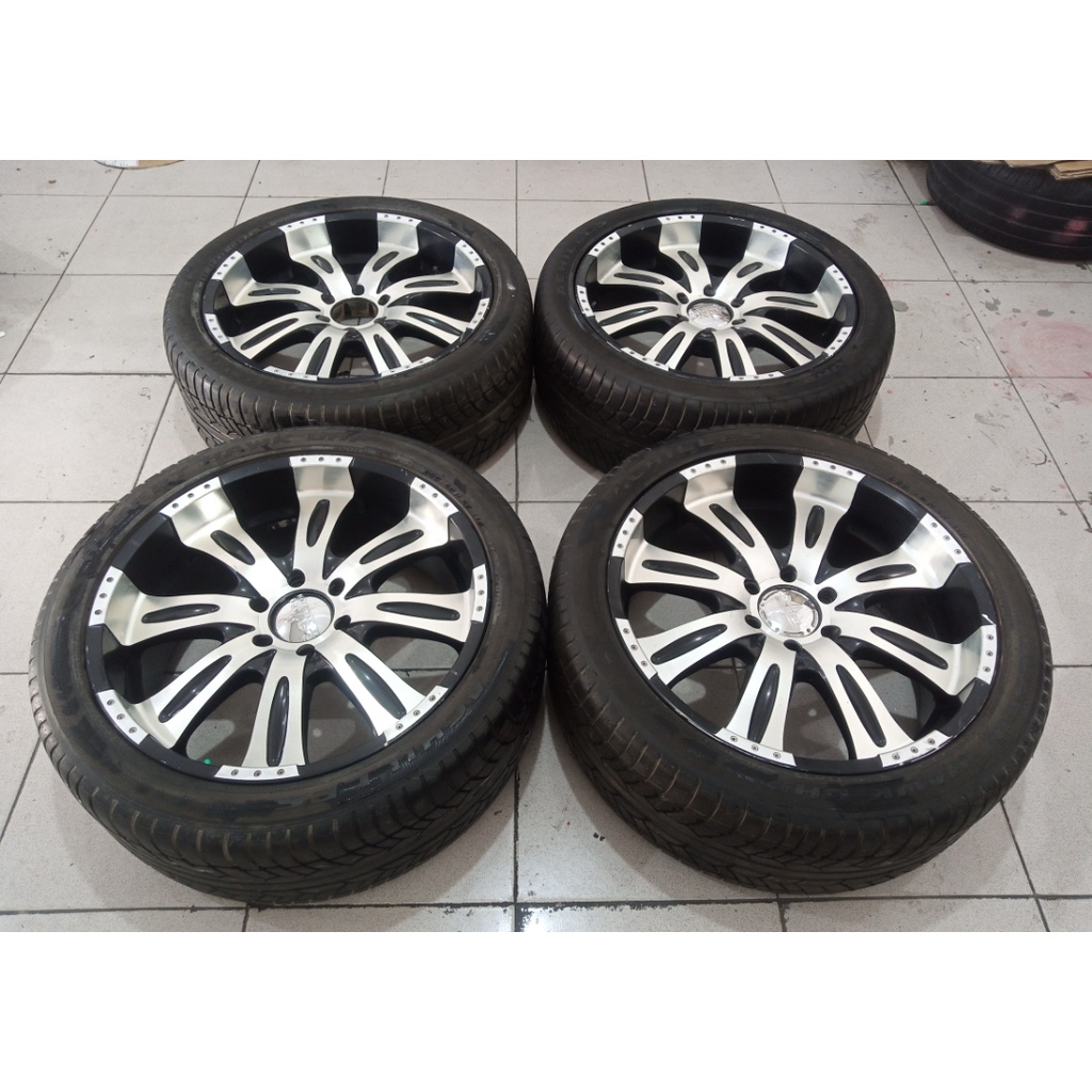 Velg Mobil Bekas Racing LENSO (DEVINO) Ring 22 Lebae 9.5 Hole 6X139,7 ET20 Velg Saja Black Polis Unt