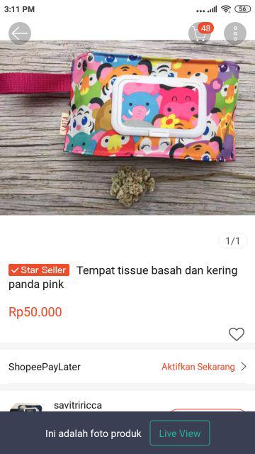 Tempat Tissue Basah Dan Kering 2in1 3in1 4in1 Panda Pink