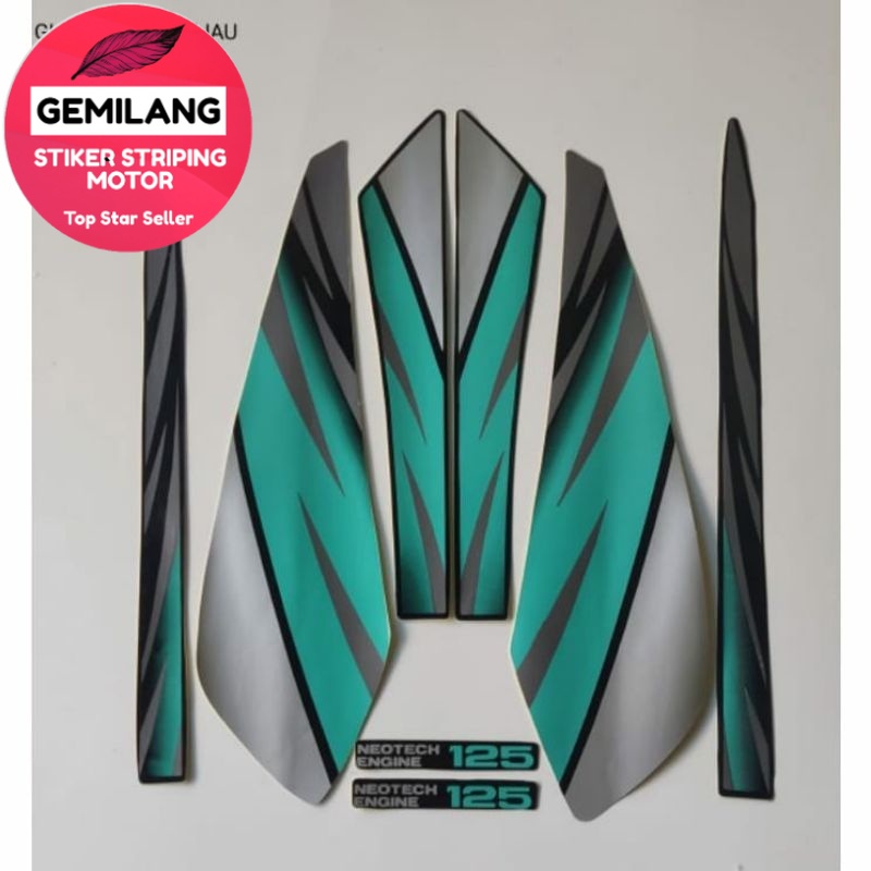 Striping Decal Polet Sticker honda GL MAX  GLMAX 1996 1997 BIRU TOSCA  gl max tahun 96 97 biru tosca