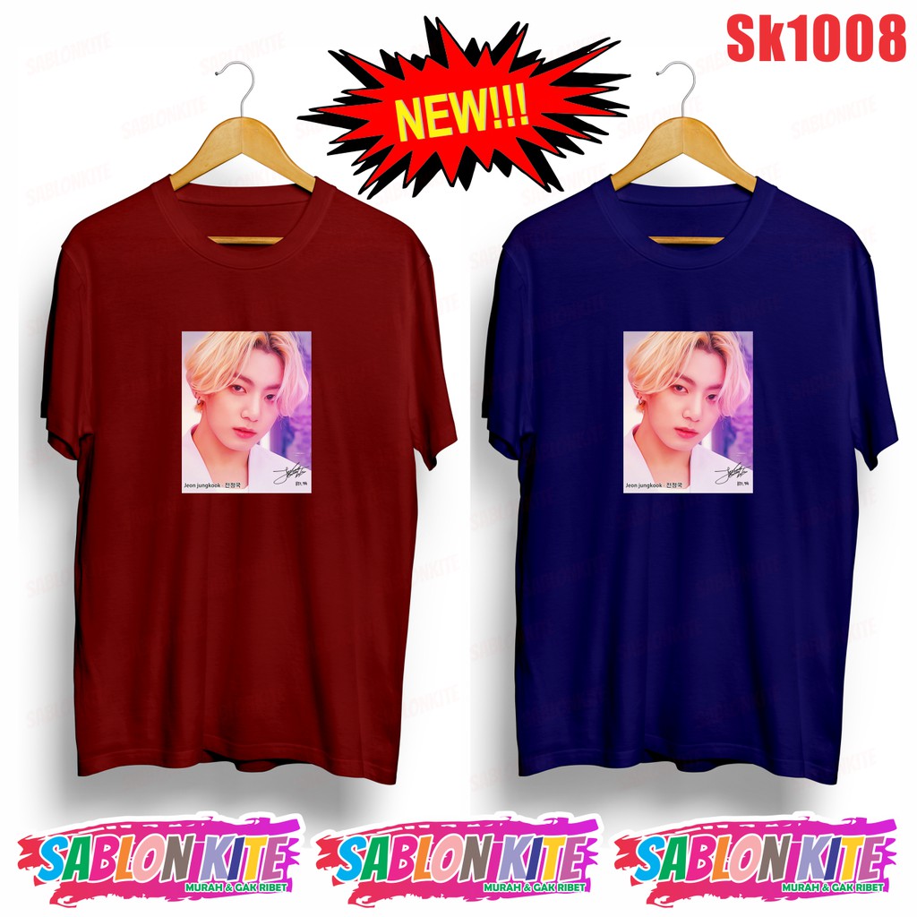 MURAH!!! KAOS KPOP JUNGKOOK V SK1008 FG RM JK V JM JIN SG JH 8 warna UNISEX