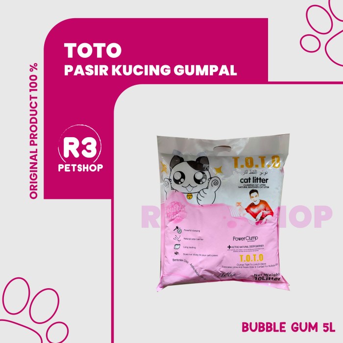 Pasir Kucing gumpal wangi TOTO 5l pasir wangi gumpal