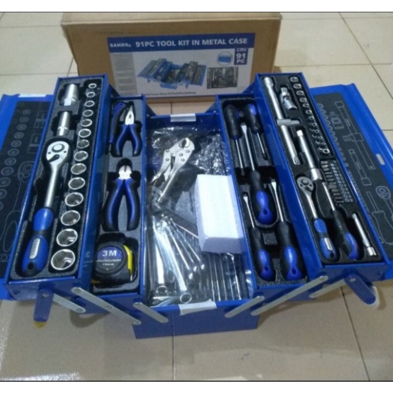 Mandiri- Tool kit Wrench Set 91 PCS With Box/Tool Kit 91 Pcs Sands