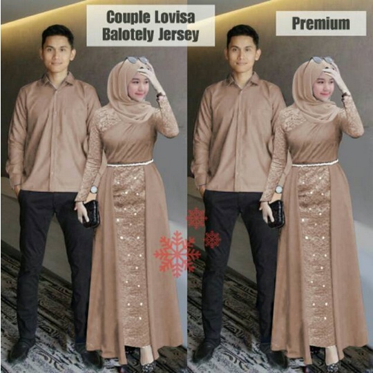 BAJU COUPLE FLANELA SARIMBIT LEBARAN (2022) HAFIZ&HAFIZAH FAMILY GAMIS PLUS KHIMAR BAJU COUPLE