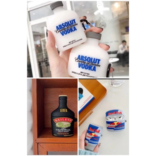 CASE AIRPODS GEN 1 / 2 BOTOL MINUMAN CUP TETBARU VODKA, BAILEY , RED BULL ENERGY DRINK  MURAH UNIK T